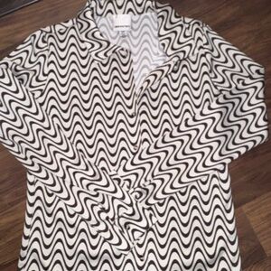 Brown and cream Zigzag Women's Top